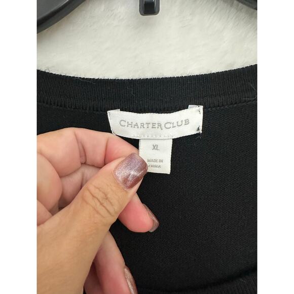 Charter Club Sequin Argyle Cardigan Sweater XL Holidays Party - Picture 4 of 8